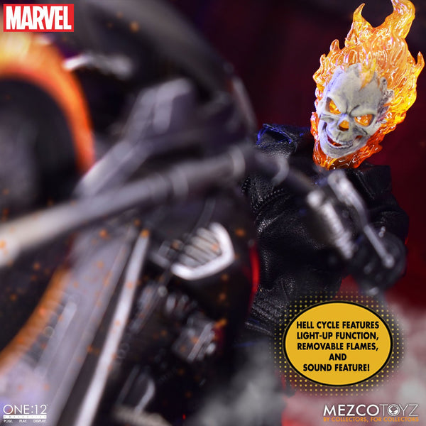 Mezco One:12 Collective Ghost Rider & Hell Cycle Action Figure Set