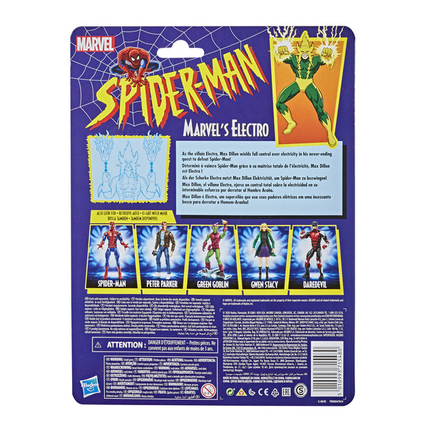 Marvel Legends Electro Spider-Man Retro 6-Inch Action Figure Cracked Bubble