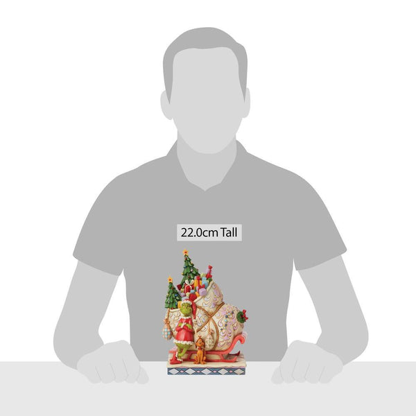 Jim Shore The Grinch and Max Standing by Sleigh Figurine