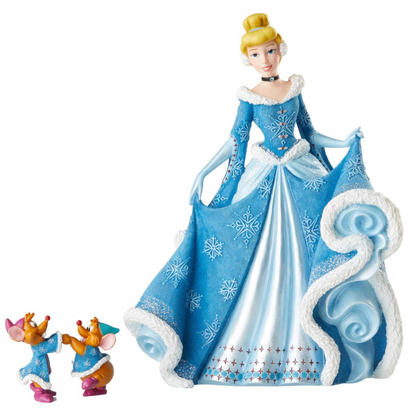 Enesco Disney Showcase Holiday Cinderella with Mice Figurine, Popular Characters- Have a Blast Toys & Games