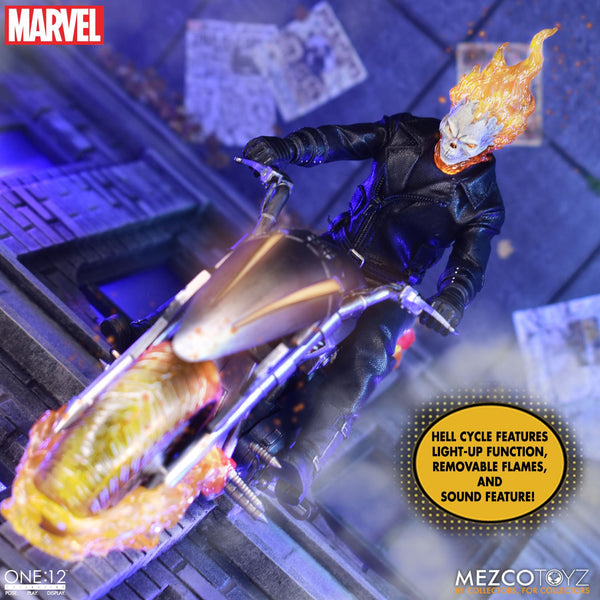 Mezco One:12 Collective Ghost Rider & Hell Cycle Action Figure Set