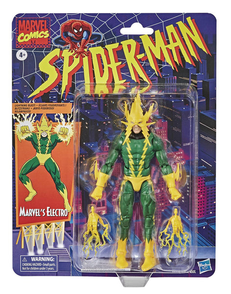Marvel Legends Electro Spider-Man Retro 6-Inch Action Figure Cracked Bubble