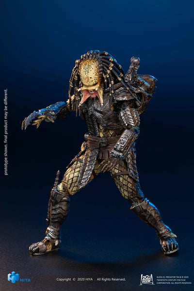Hiya Toys Avp Alien vs Predator Unmasked Scar Predator 1/18 Scale Figure