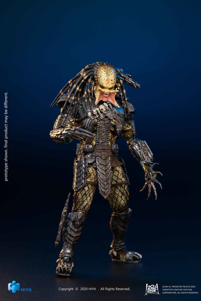Hiya Toys Avp Alien vs Predator Unmasked Scar Predator 1/18 Scale Figure