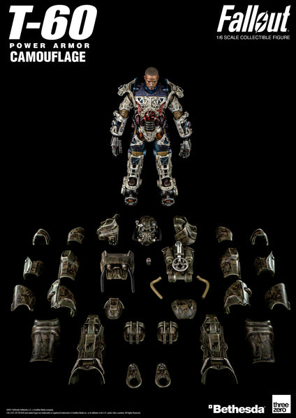 ThreeZero Fallout T-60 Camouflage Power Armor 1/6 Scale Action Figure