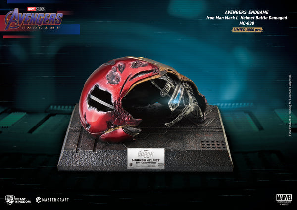 Beast Kingdom Avengers Endgame Battle Damaged Iron Man Helmet Statue
