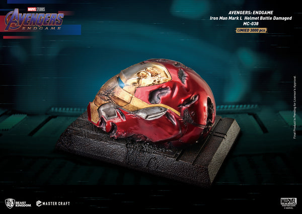 Beast Kingdom Avengers Endgame Battle Damaged Iron Man Helmet Statue