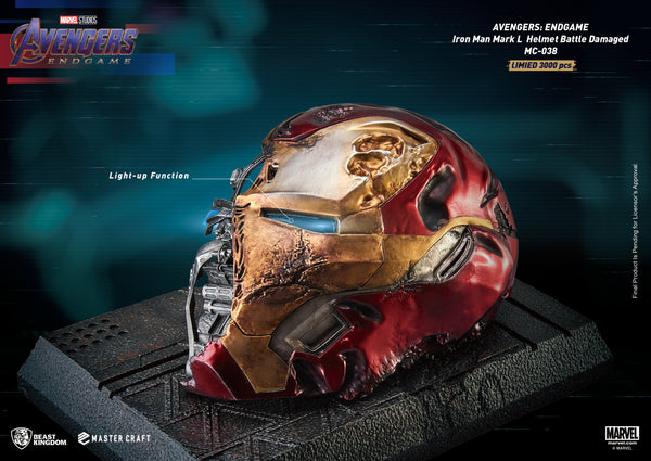 Beast Kingdom Avengers Endgame Battle Damaged Iron Man Helmet Statue