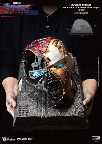 Beast Kingdom Avengers Endgame Battle Damaged Iron Man Helmet Statue