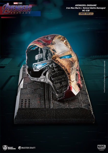 Beast Kingdom Avengers Endgame Battle Damaged Iron Man Helmet Statue