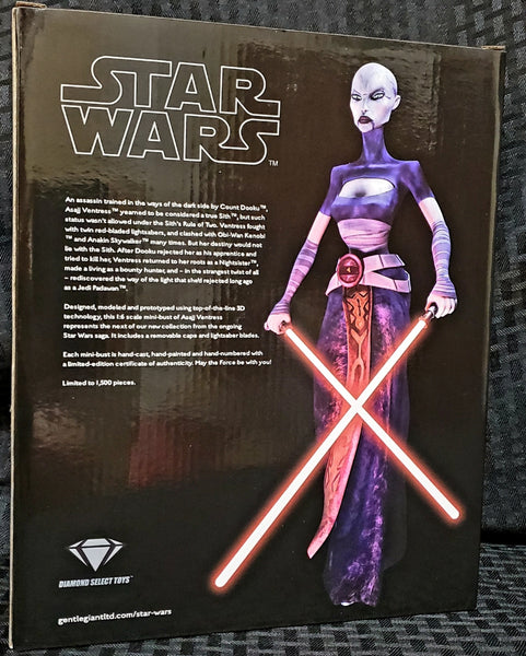 Gentle Giant Star Wars Clone Wars Asajj Ventress 1/6 Scale Bust