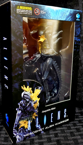 Hiya Toys Aliens Headshot Damage Alien Warrior Exquisite Mini 1/18 Scale Figure