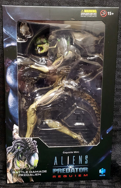 Hiya Toys AvP Aliens vs Predator Battle Damage Predalien 1/18 Scale Figure
